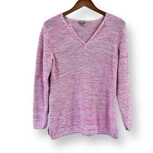 J. Jill Pink V-Neck Sweater